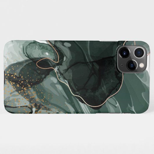 Emerald Green en Gold Marble, marmer Background iPhone Hoesje (Achterkant horizontaal)