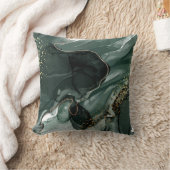 Emerald Green en Gold Marble, marmer Background Kussen (Deken)