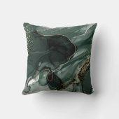 Emerald Green en Gold Marble, marmer Background Kussen (Achterkant)