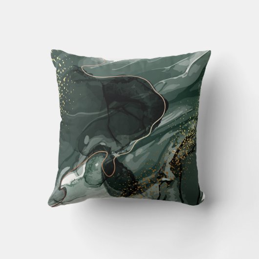 Emerald Green en Gold Marble, marmer Background Kussen (Achterkant)