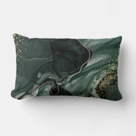 Emerald Green en Gold Marble, marmer Background Kussen
