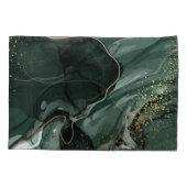 Emerald Green en Gold Marble, marmer Background Kussensloop (Achterkant)