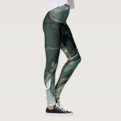Emerald Green en Gold Marble, marmer Background Leggings (Rechts)