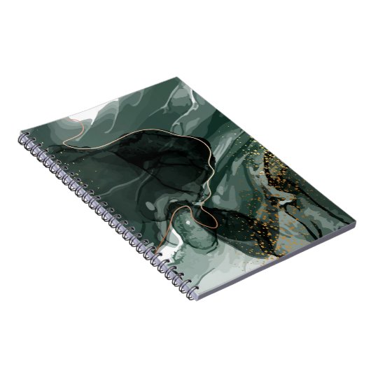 Emerald Green en Gold Marble, marmer Background Notitieboek (Rechterzijde)