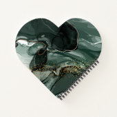 Emerald Green en Gold Marble, marmer Background Notitieboek (Achterkant)