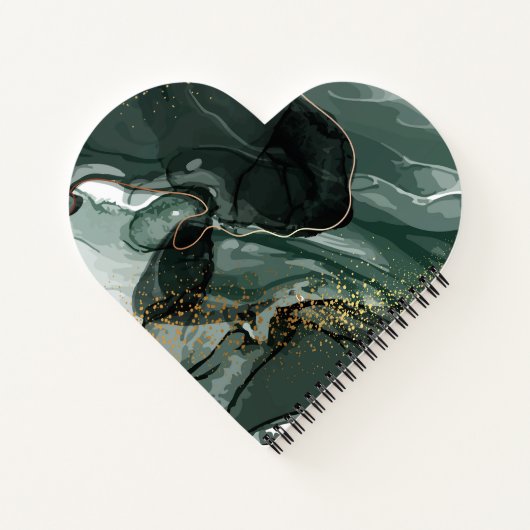 Emerald Green en Gold Marble, marmer Background Notitieboek (Achterkant)