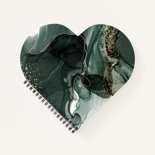 Emerald Green en Gold Marble, marmer Background Notitieboek (Voorkant)