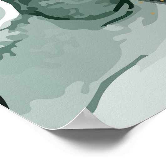 Emerald Green en Gold Marble, marmer Background Poster (Hoek)