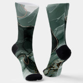 Emerald Green en Gold Marble, marmer Background Sokken (Gebogen)