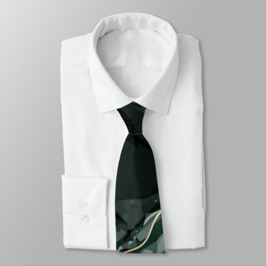 Emerald Green en Gold Marble, marmer Background Stropdas (Gebonden)