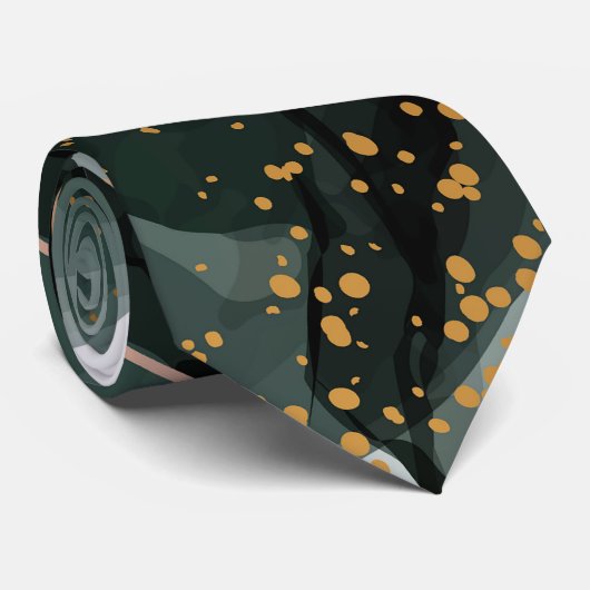 Emerald Green en Gold Marble, marmer Background Stropdas (Opgerold)