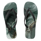 Emerald Green en Gold Marble, marmer Background Teenslippers (Voetbed)