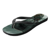 Emerald Green en Gold Marble, marmer Background Teenslippers (Schuin)