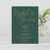 Emerald Green en Gold Modern Script Vrijgezellenfe Kaart (Staand voorkant)