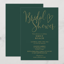 Emerald Green en Gold Modern Script Vrijgezellenfe