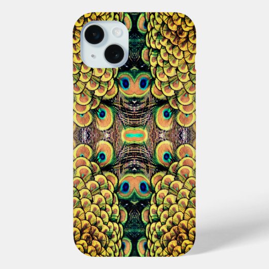 Emerald Green en Gold Peacock Feathers Case-Mate iPhone Case (Achterkant)