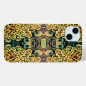Emerald Green en Gold Peacock Feathers Case-Mate iPhone Case (Achterkant (horizontaal))