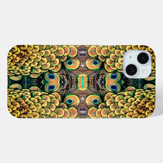 Emerald Green en Gold Peacock Feathers Case-Mate iPhone Case (Achterkant (horizontaal))