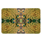 Emerald Green en Gold Peacock Feathers Magneet (Horizontaal)