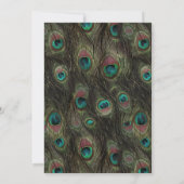 Emerald Green en Gold Peacock Wedding Kaart (Achterkant)