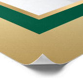Emerald Green en Gold Photo Weduwningbord Poster (Hoek)
