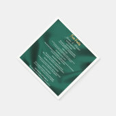 Emerald Green en Gold Script Wedding Fun Facts Servet (Hoek)