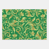 Emerald Green en Gold Scrollwork Inpakpapier Vel (Voorkant)