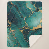 Emerald Green en Gold Sherpa Blanket Bliss Sherpa Deken (Voorkant)