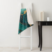 Emerald Green en Gold Sherpa Blanket Bliss Sherpa Deken (In situ)