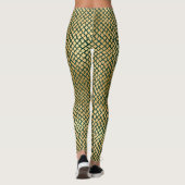 Emerald Green en Gold Snake Skin-Leggings Leggings (Achterkant)