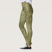 Emerald Green en Gold Snake Skin-Leggings Leggings (Links)