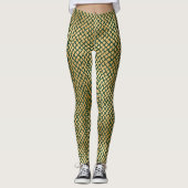 Emerald Green en Gold Snake Skin-Leggings Leggings (Voorkant)