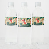 Emerald Green en Gold Water Label met Afbeeldingen Waterfles Etiket (Flessen)