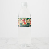 Emerald Green en Gold Water Label met Afbeeldingen Waterfles Etiket (Voorkant)