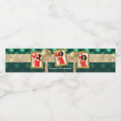 Emerald Green en Gold Water Label met Afbeeldingen Waterfles Etiket (Enkel label)