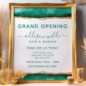 Emerald Green en Gold Waterverf Business Flyer