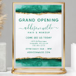 Emerald Green en Gold Waterverf Business Flyer<br><div class="desc">Emerald Green and Gold Waterverf Business Flyer. Elegant emerald green en gouden geometrische hand met letterstijl kalligrafie professioneel design. Perfect voor make-up artiesten,  haarstylists,  cosmetologen en nog veel meer!</div>