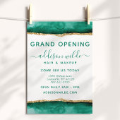 Emerald Green en Gold Waterverf Business Flyer