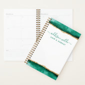 Emerald Green en Gold Waterverf Business Planner (Display)