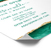 Emerald Green en Gold Waterverf Business Poster (Hoek)