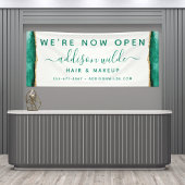 Emerald Green en Gold Waterverf Business Spandoek