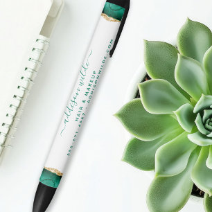 Emerald Green en Gold Waterverf Business Zwarte Inkt Pen