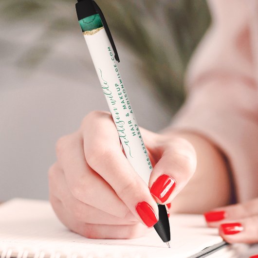 Emerald Green en Gold Waterverf Business Zwarte Inkt Pen