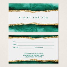 Emerald Green en Gold Waterverf Gift Kaart