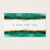 Emerald Green en Gold Waterverf Gift Kaart (Voorkant)