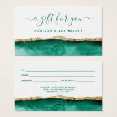 Emerald Green en Gold Waterverf Gift Kaart (Voorkant /achterkant)