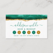 Emerald Green en Gold Waterverf Loyalty Kaart (Voorkant)