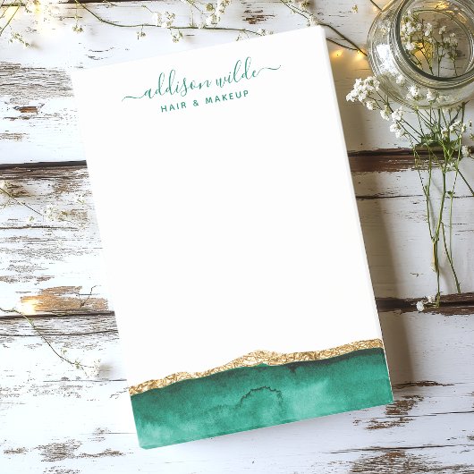 Emerald Green en Gold Waterverf op maat Post-it® Notes