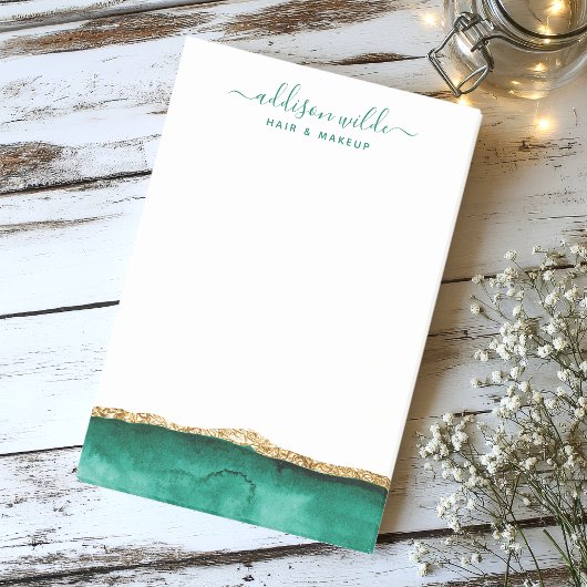 Emerald Green en Gold Waterverf op maat Post-it® Notes