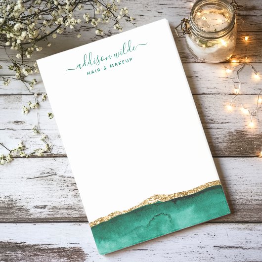 Emerald Green en Gold Waterverf op maat Post-it® Notes